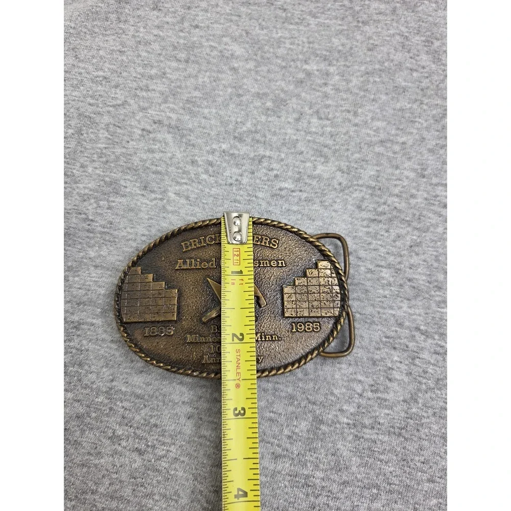Bricklayers Craftsmen Union 100 Year Brass Belt Buckle Minneapolis